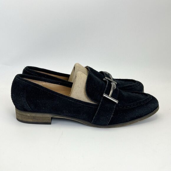 Franco Sarto Shoes - Franco Sarto BAYLOR Loafers Womens Sz 11 M Black Suede Leather Academia Preppy